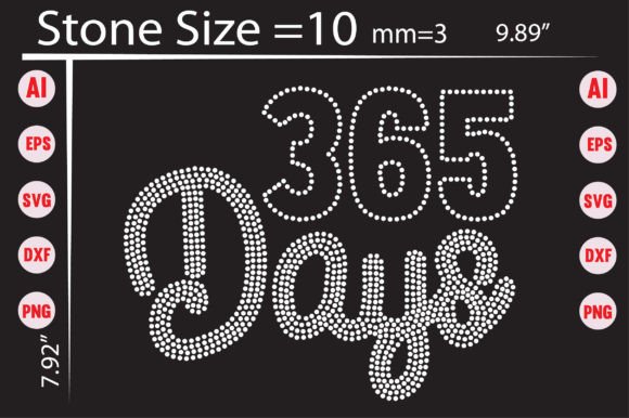 365 Days Rhinestone Graphics & T-Shirt Designs