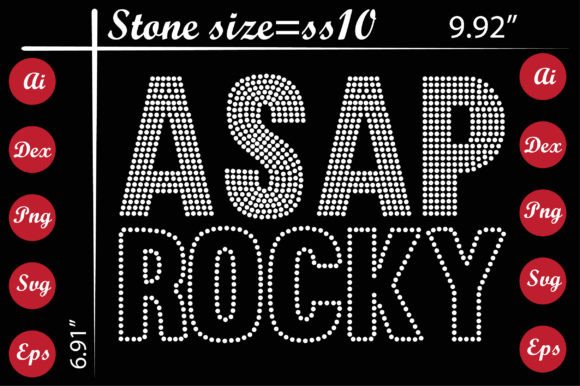 Asap Rocky Rhinestone Templates Design: Graphics for T-Shirt Branding