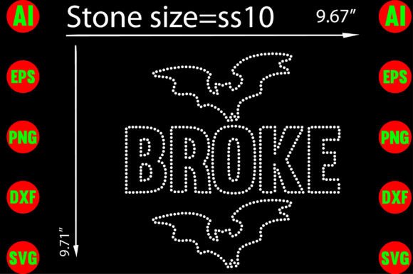 Broke Rhinestone Templates Design: Graphics for T-Shirt Designs
