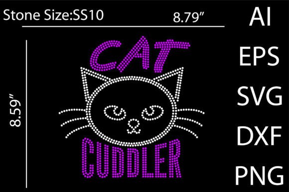 Cat Cuddler Rhinestone Templates for Graphics & T-Shirt Designs