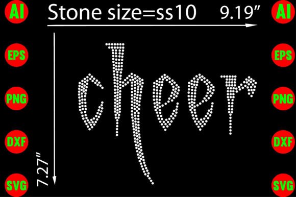 Cheer Rhinestone Templates Graphics for T-Shirt Designs