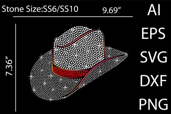 Cowboy Hat Rhinestone Templates: Graphics for T-Shirt Designs
