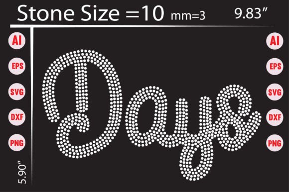 Days Rhinestone Templates Design
