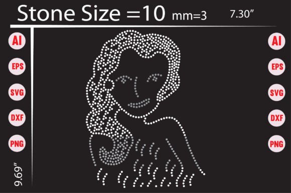 Girl Rhinestone Templates for T-Shirt Graphics & Designs