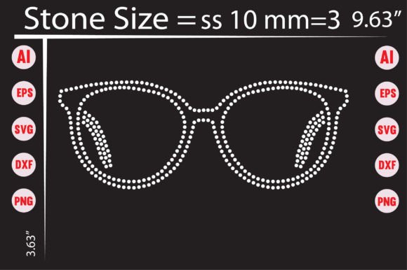 Glasses Rhinestone Templates Design