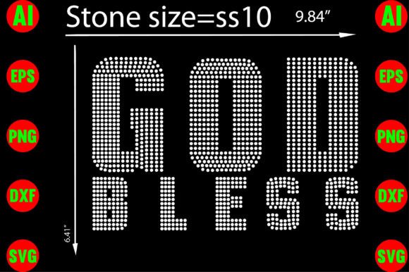 God Bless Rhinestone Graphics & T-Shirt Designs