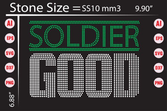 Good Soldier Rhinestone Templates for Blog Graphics and T-Shirt Designs