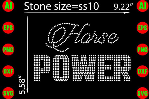 Horse Power Rhinestone Templates: T-Shirt Graphics & Design