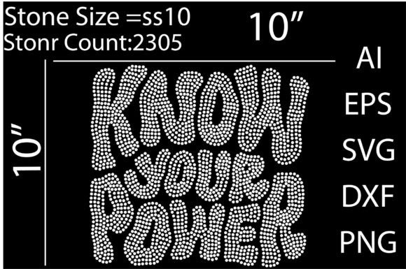 Know Your Power Rhinestone Templates: Graphics for T-Shirt Designs
