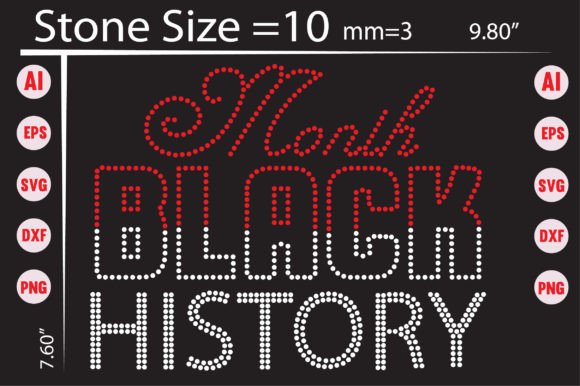 Month Black History Rhinestone Graphics & T-Shirt Designs