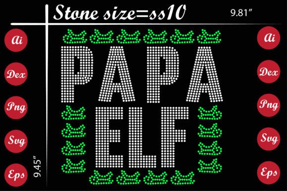 Papa Elf Rhinestone Templates