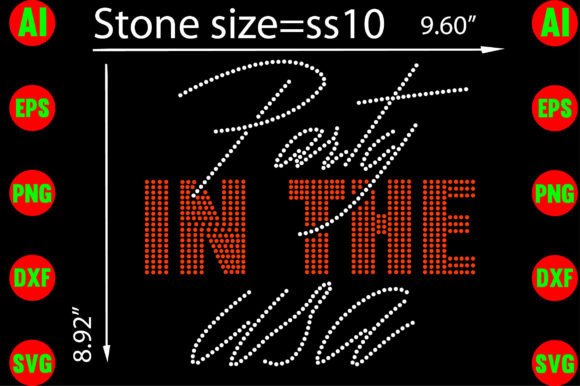 Party in the USA Rhinestone Templates