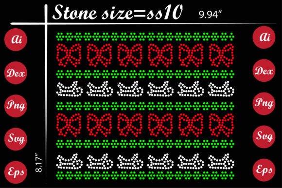 Pattern Christmas Rhinestone Graphics & T-Shirt Designs