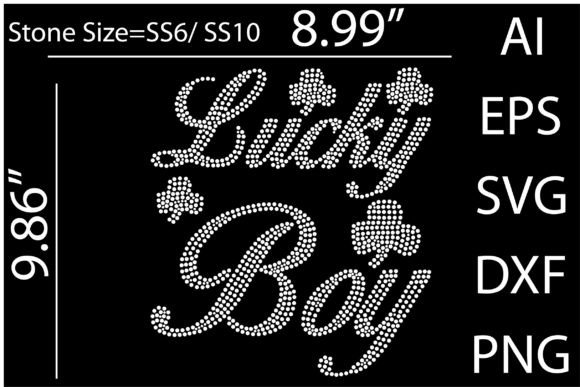Printable Lucky Boy Rhinestone Templates Graphics