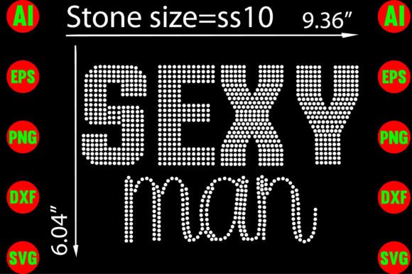 Sexy Man Rhinestone Templates for T-Shirt Graphics