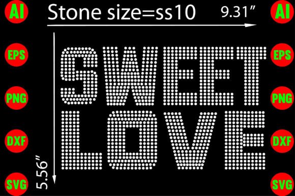 Sweet Love Rhinestone Templates: Graphics for T-Shirt Designs