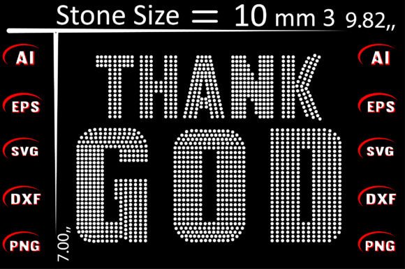 Thanks God Rhinestone Templates Design