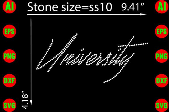 University Rhinestone Templates Graphics & T-Shirt Designs