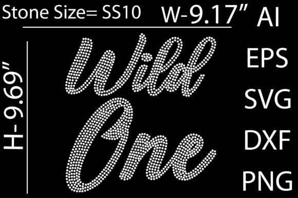 Wild One Rhinestone Templates Graphics