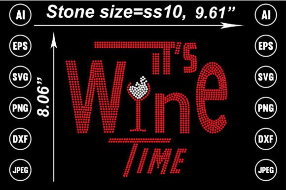 Wine Rhinestone Templates Design for T-Shirt Graphics