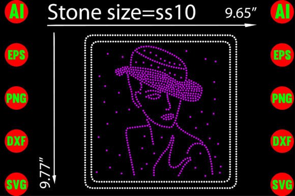 Women Rhinestone Templates: T-Shirt Design Graphics for Local Brands