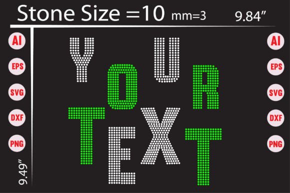 Your Text Rhinestone Templates Design Graphics for T‑Shirt Projects
